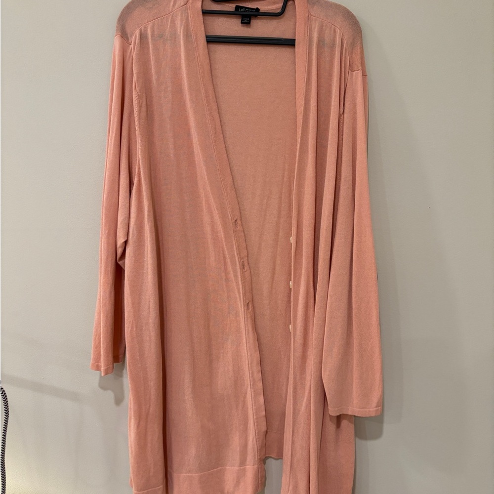 J‎ Jill Women’s 3X Plus size Pink Long Length Cardigan Buttons